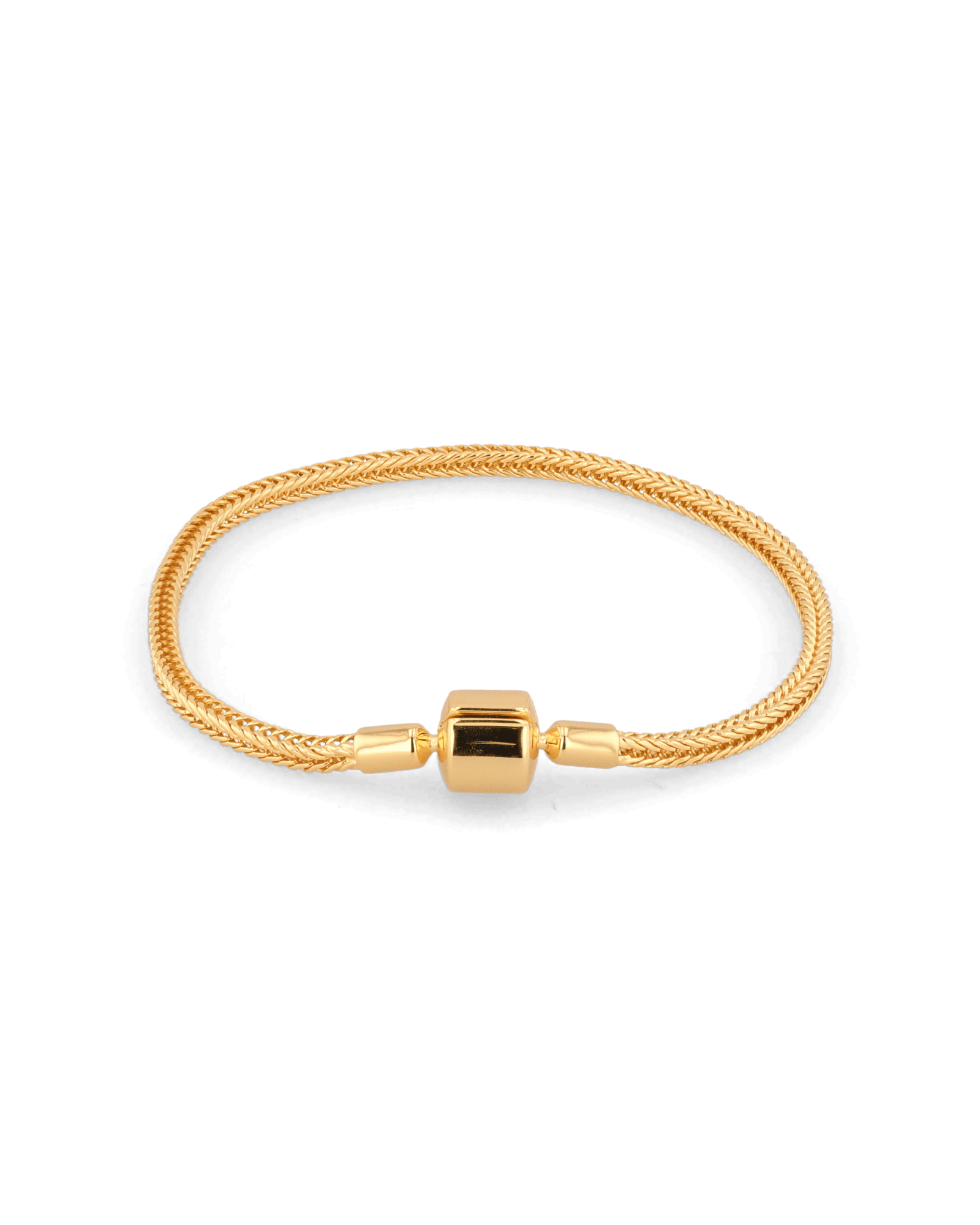 La Mode gold spiga chain bracelet by Lavana with polished woven links