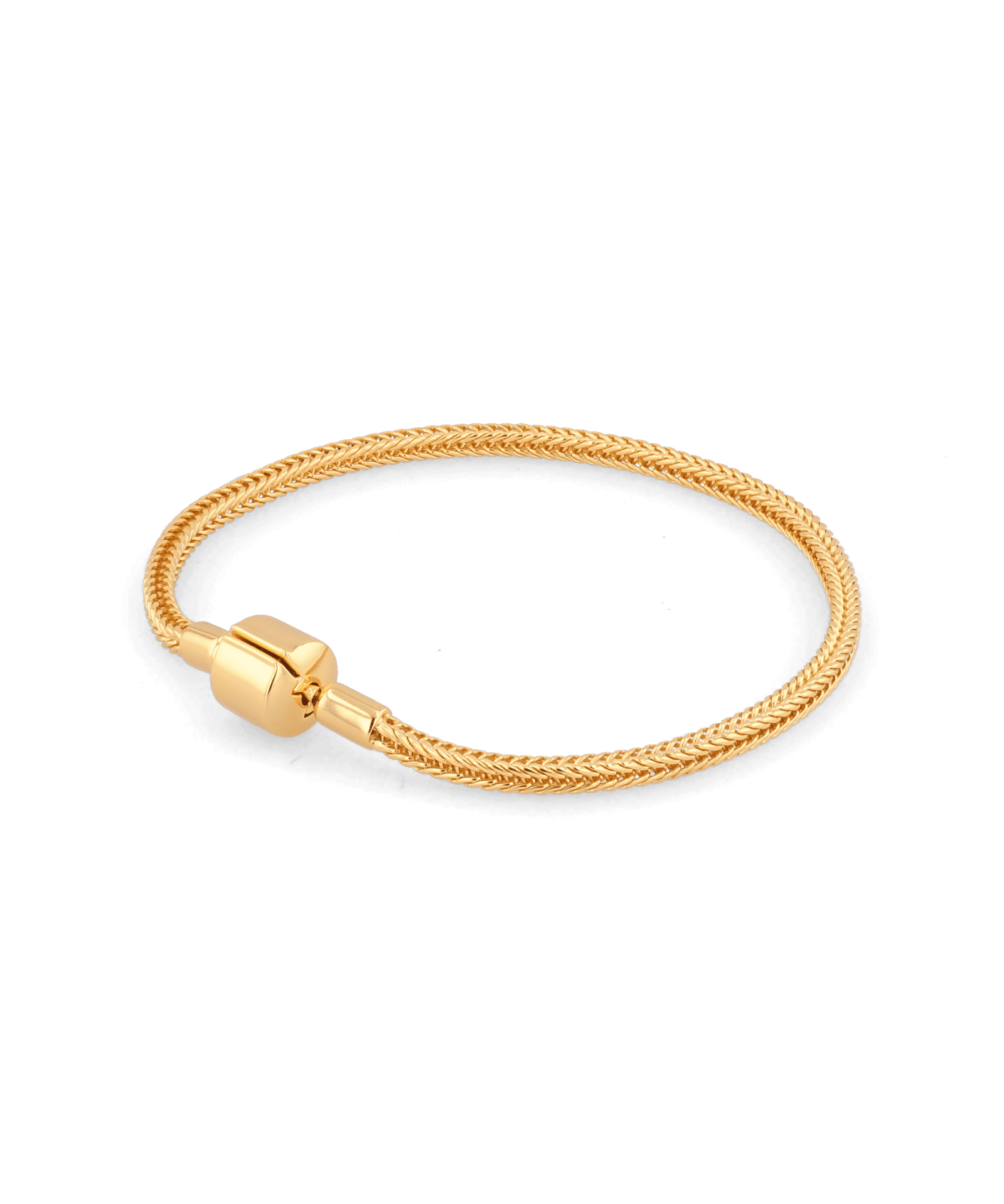 La Mode gold spiga chain bracelet by Lavana with polished woven links
