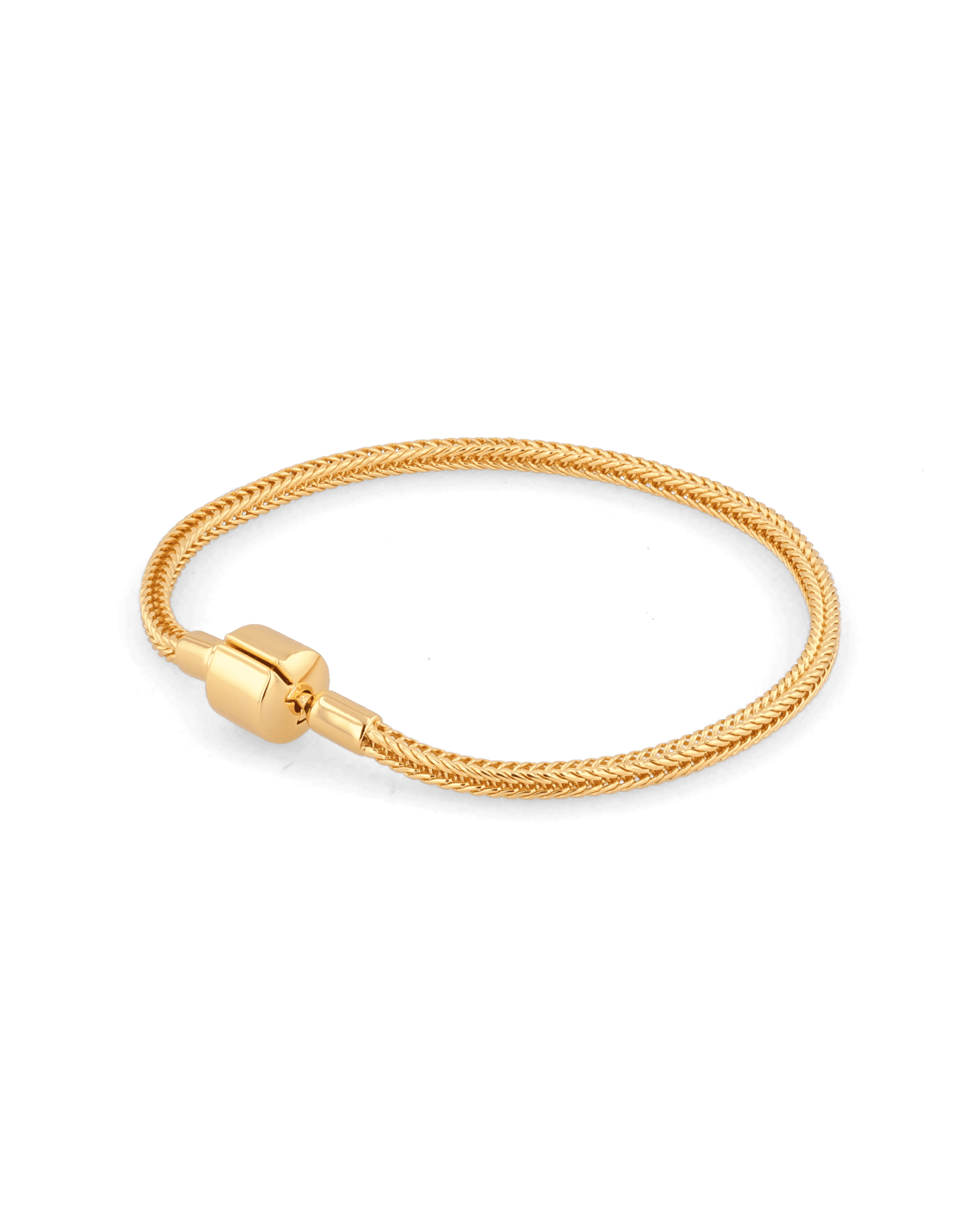 La Mode gold spiga chain bracelet by Lavana with polished woven links