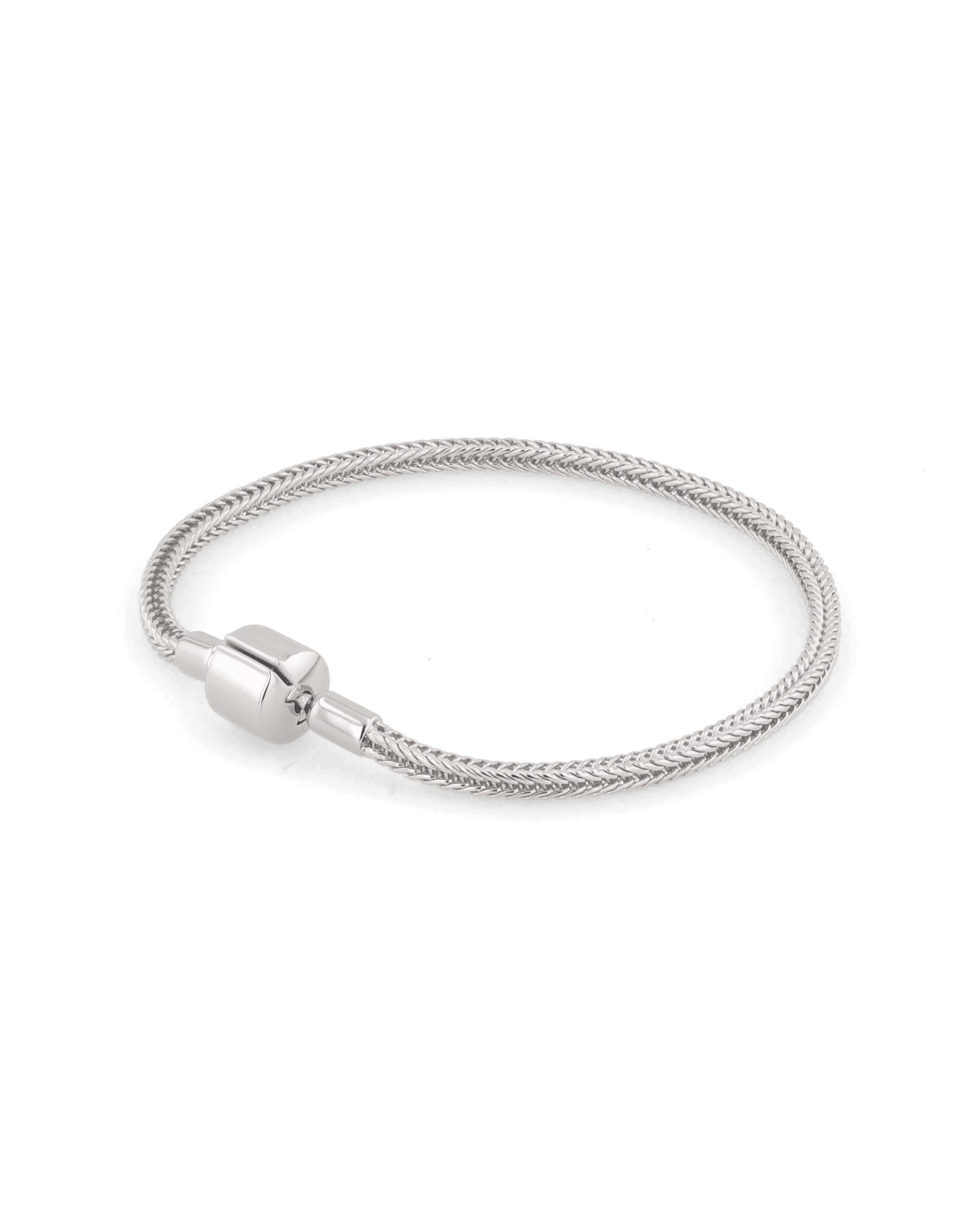 La Mode silver spiga chain bracelet by Lavana with polished woven links