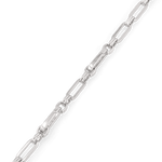 Latch Link Silver Bracelet by Lavana, elongated oblong links with four openable links for charms - 2