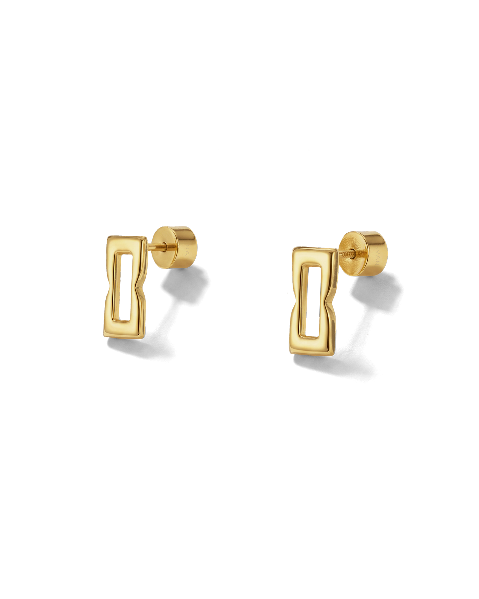 Lavana Signature Gold Link stud earrings 2
