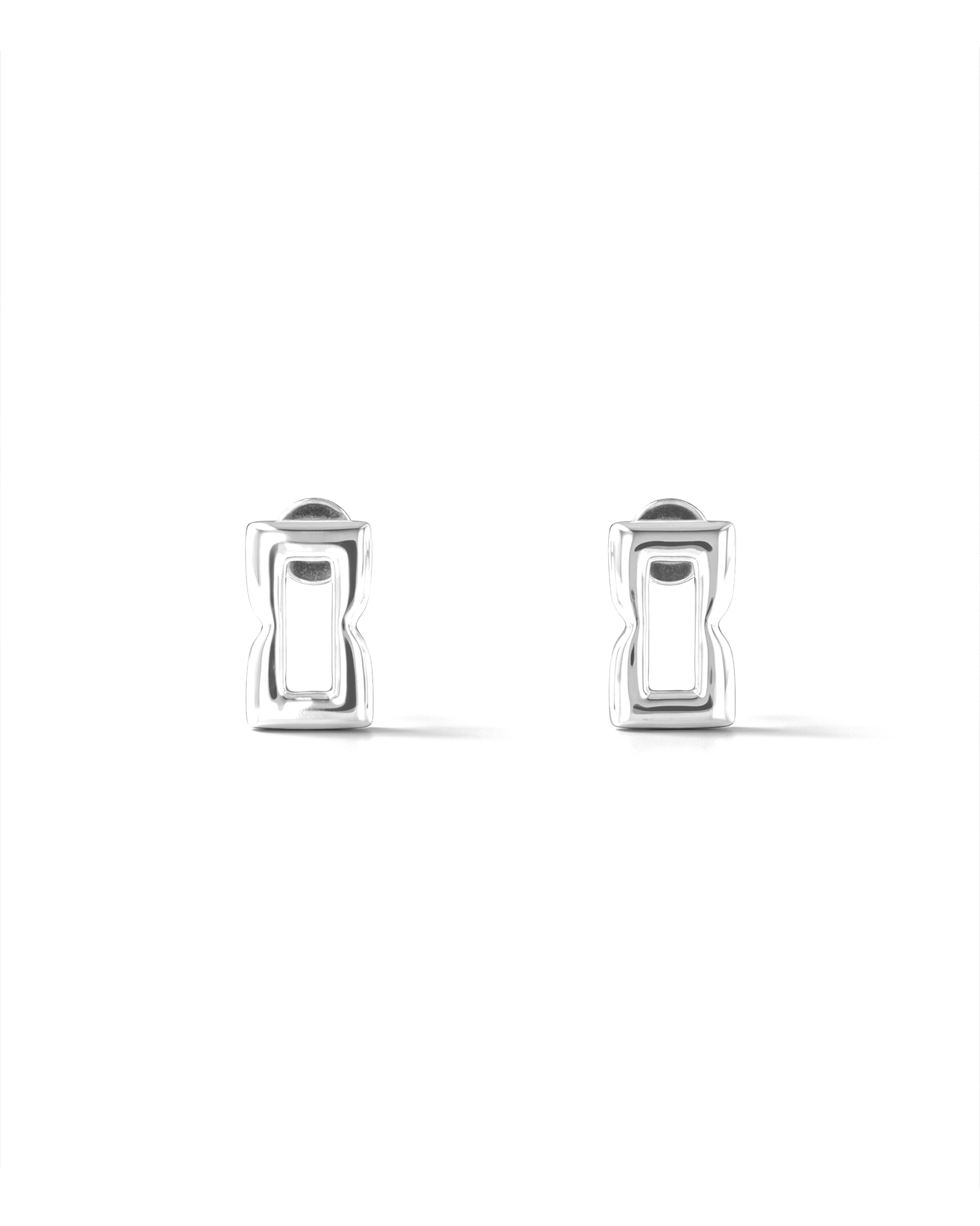 Lavana Signature Silver Link stud earrings 1