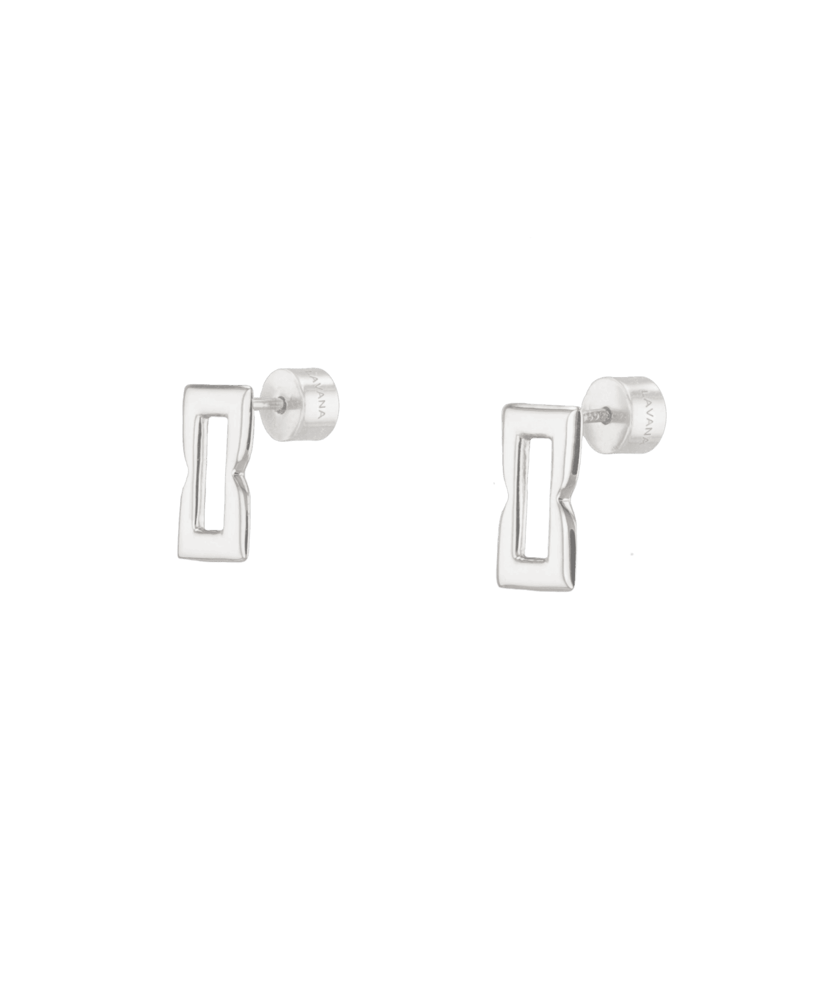 Lavana Signature Silver Link stud earrings
