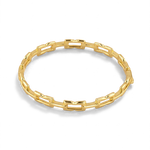 Lavana Signature gold bangle with sculpted logo motif links