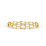 Lavana Signature gold diamond bangle with logo motif links and lab grown diamonds 1