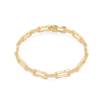 Lavana Signature gold diamond bracelet, with logo motif links and lab grown diamonds