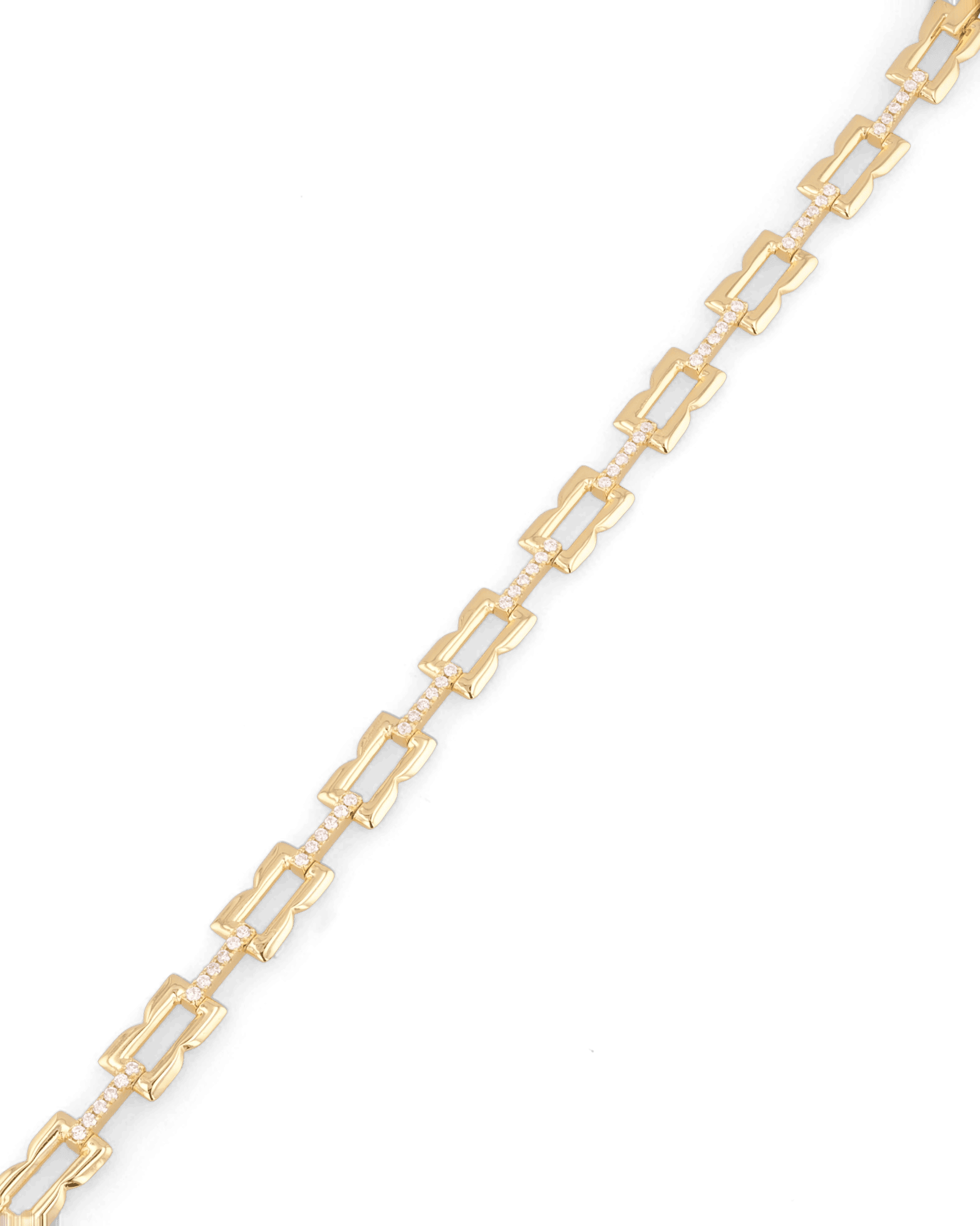 Lavana Signature gold diamond bracelet, with logo motif links and lab grown diamonds