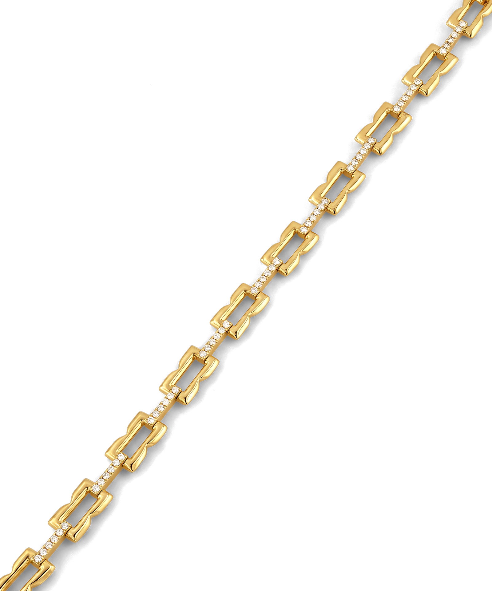 Lavana Signature gold diamond bracelet, with logo motif links and lab grown diamonds