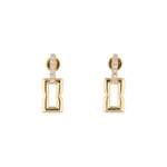 Lavana Signature gold link drop stud earrings by Lavana with lab grown diamonds
