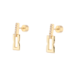 Lavana Signature gold link drop stud earrings by Lavana with lab grown diamonds