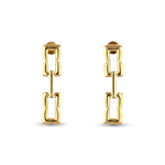 Lavana signature gold link long drop earrings