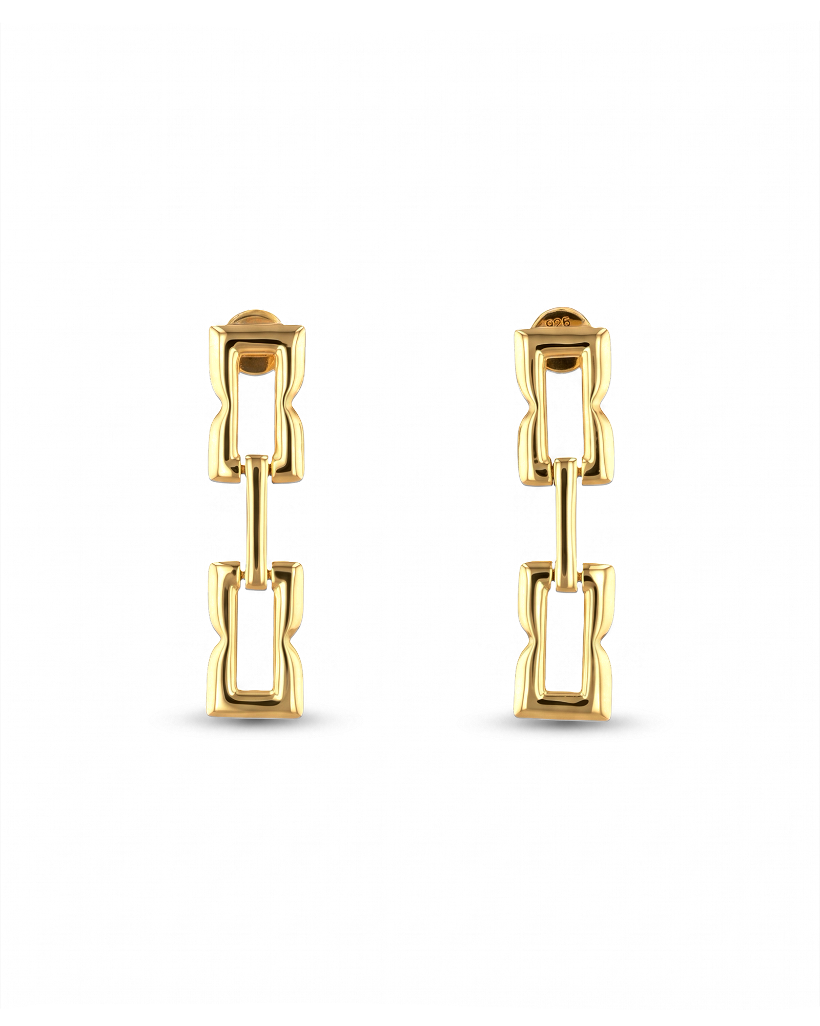 Lavana signature gold link long drop earrings