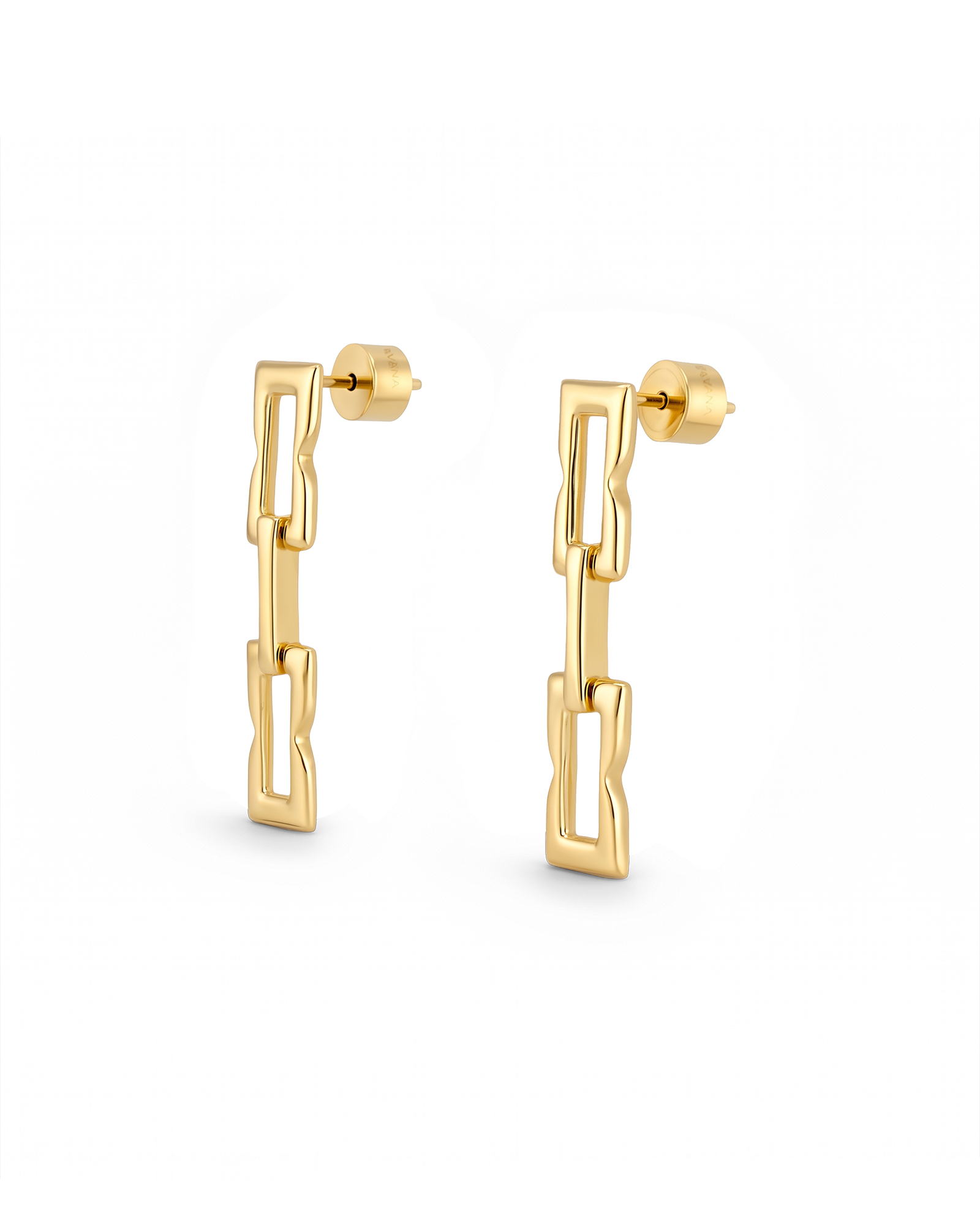 Lavana Signature gold link long drop earrings 2
