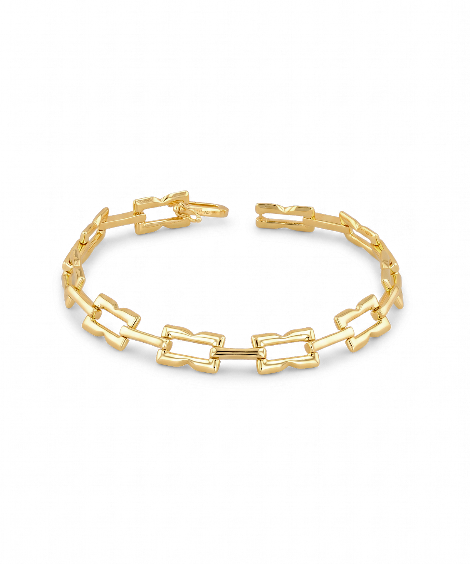 Lavana Signature gold logo motif link bracelet with polished finish 1