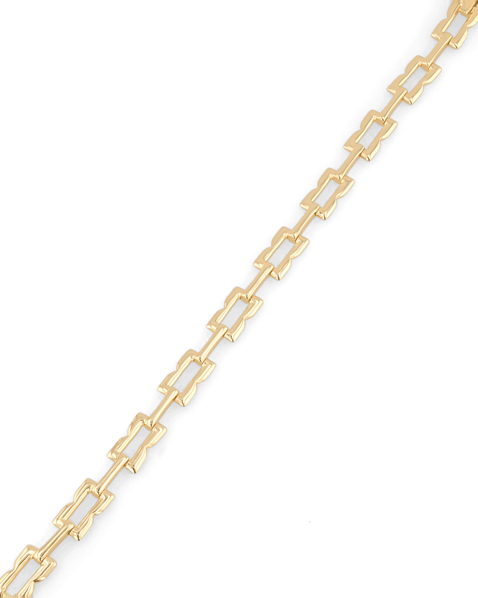 Lavana Signature gold logo motif link bracelet with polished finish
