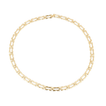 Lavana Signature gold logo motif link necklace with polished finish