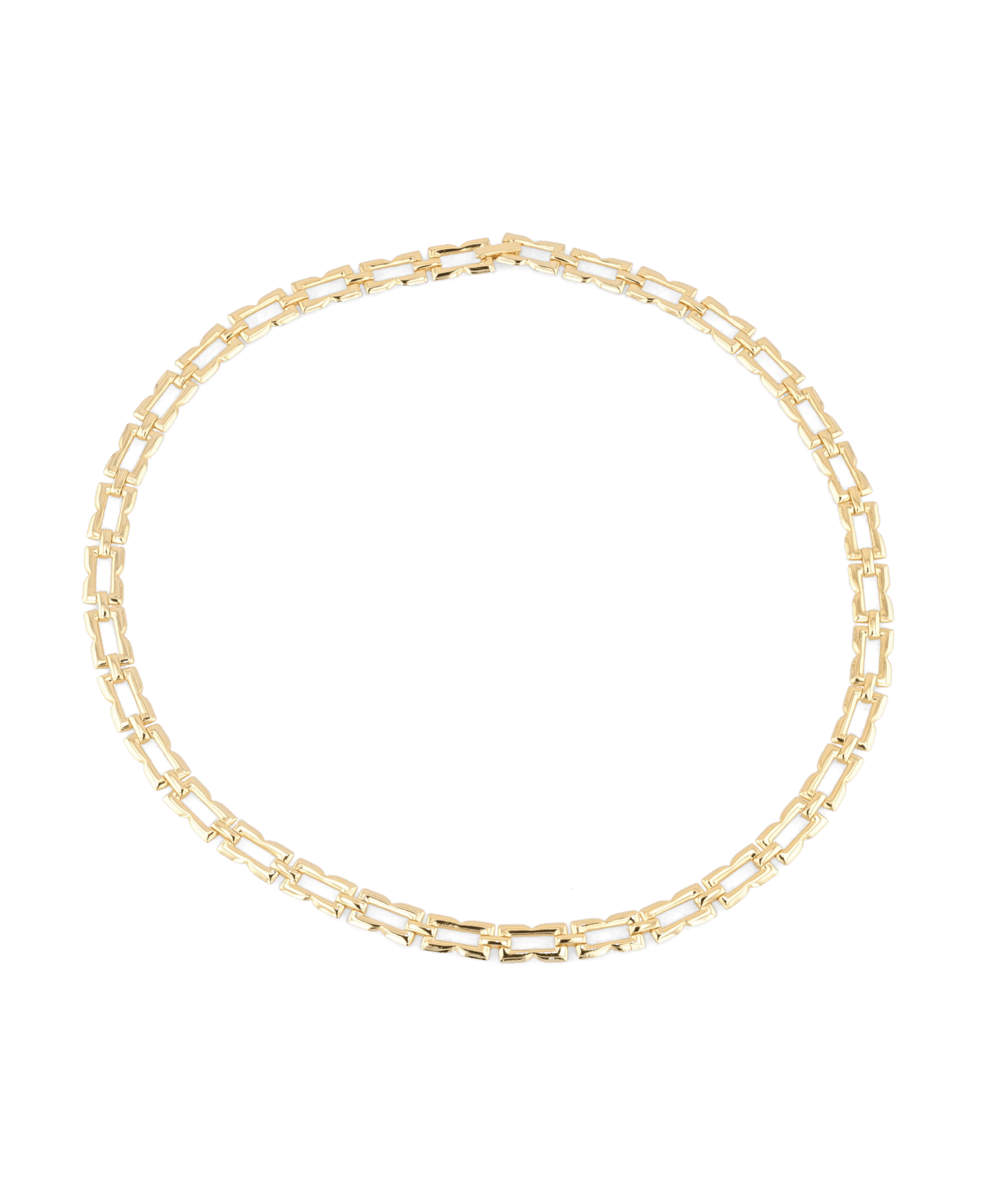 Lavana Signature gold logo motif link necklace with polished finish