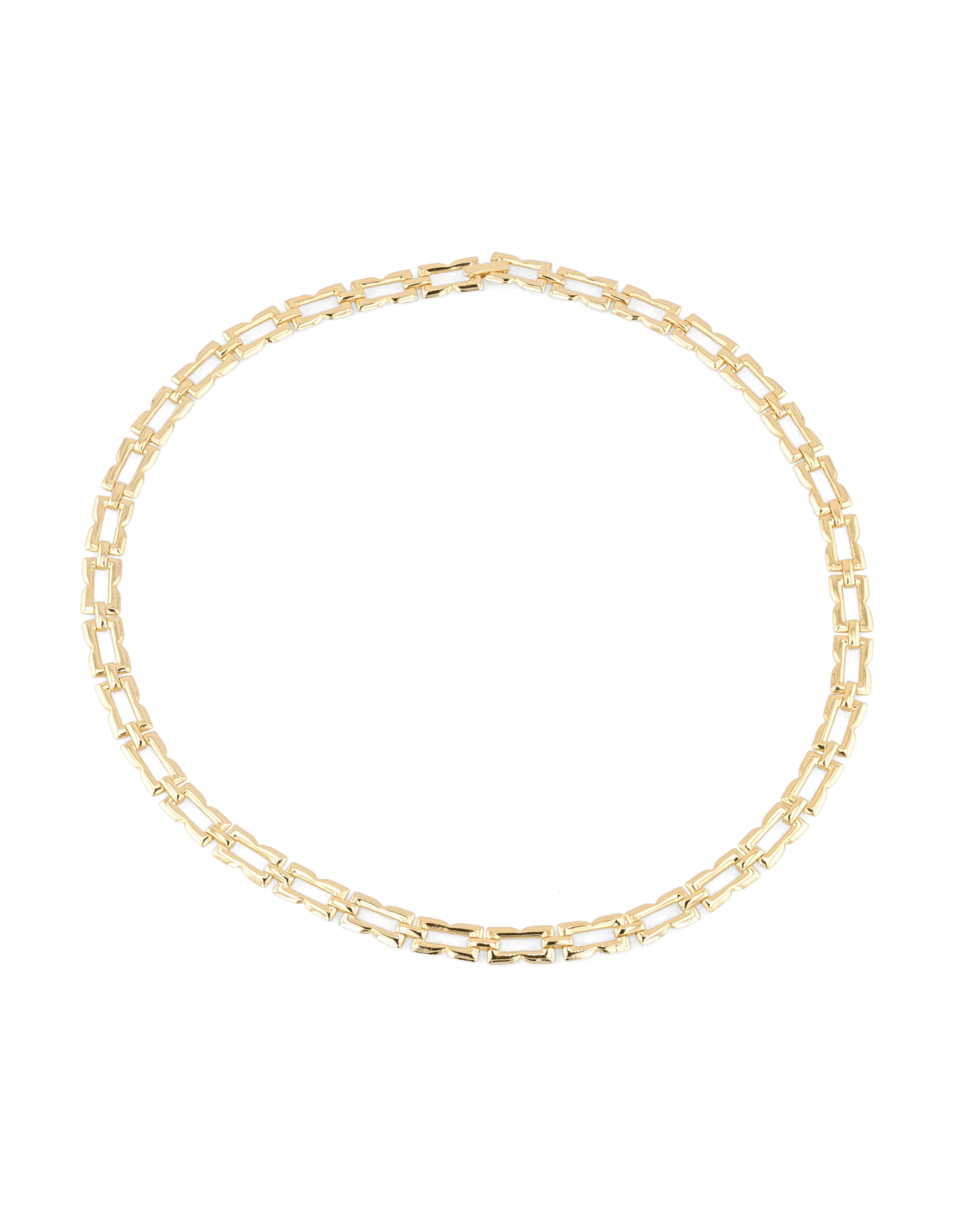 Lavana Signature gold logo motif link necklace with polished finish