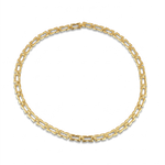 Lavana Signature gold logo motif link necklace with polished finish 1