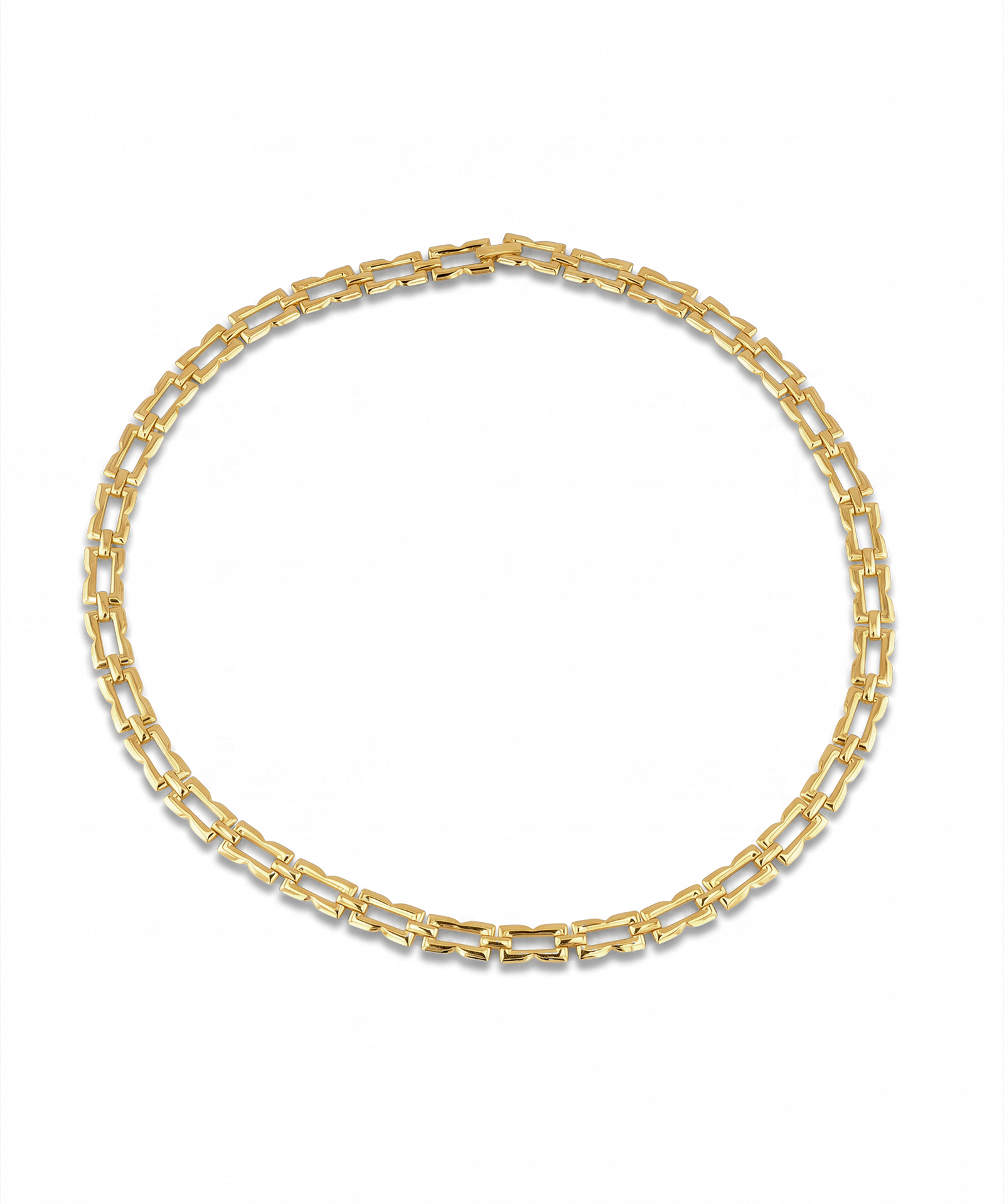 Lavana Signature gold logo motif link necklace with polished finish 1