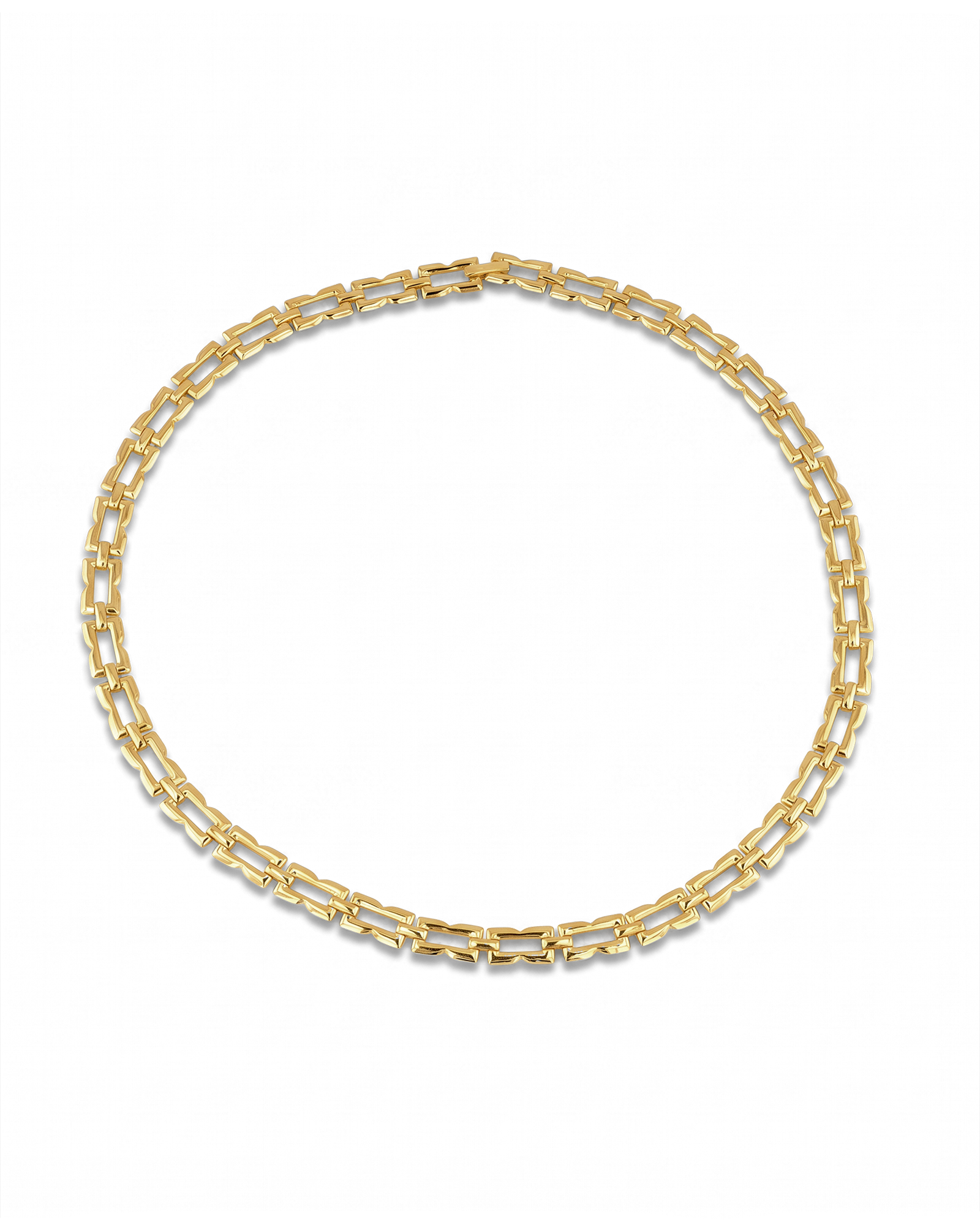 Lavana Signature gold logo motif link necklace with polished finish 1