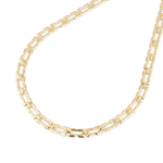 Lavana Signature gold logo motif link necklace with polished finish