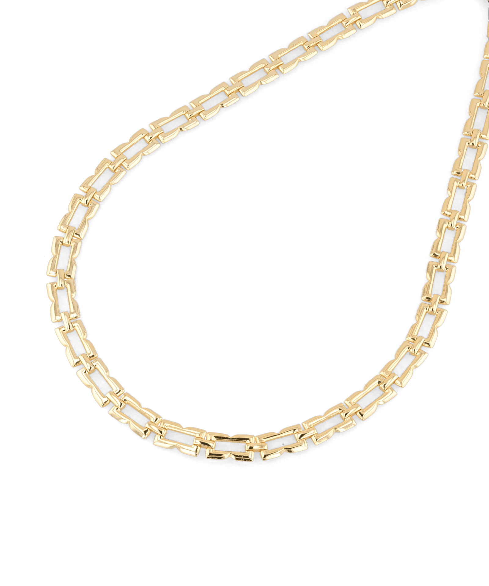 Lavana Signature gold logo motif link necklace with polished finish