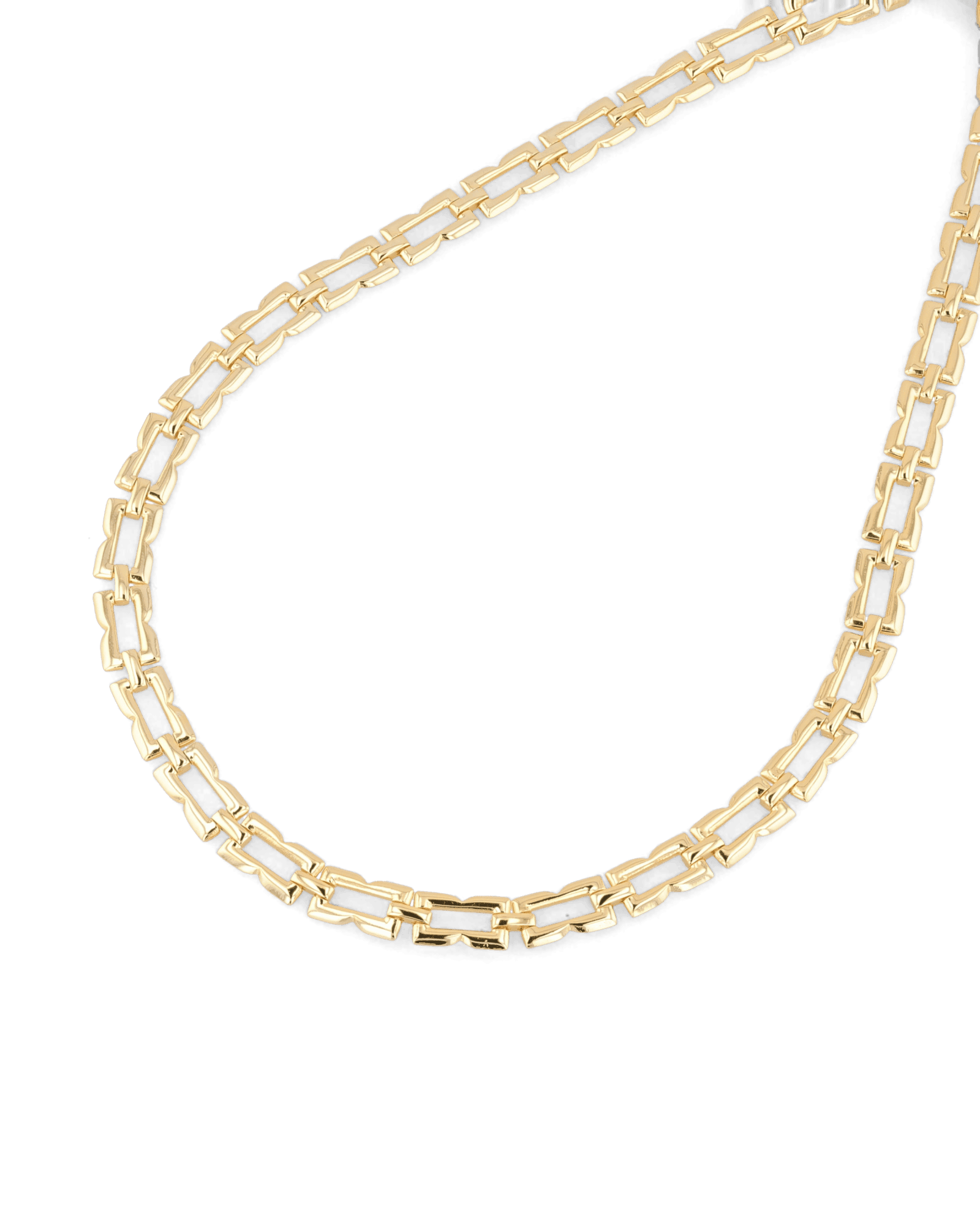 Lavana Signature gold logo motif link necklace with polished finish
