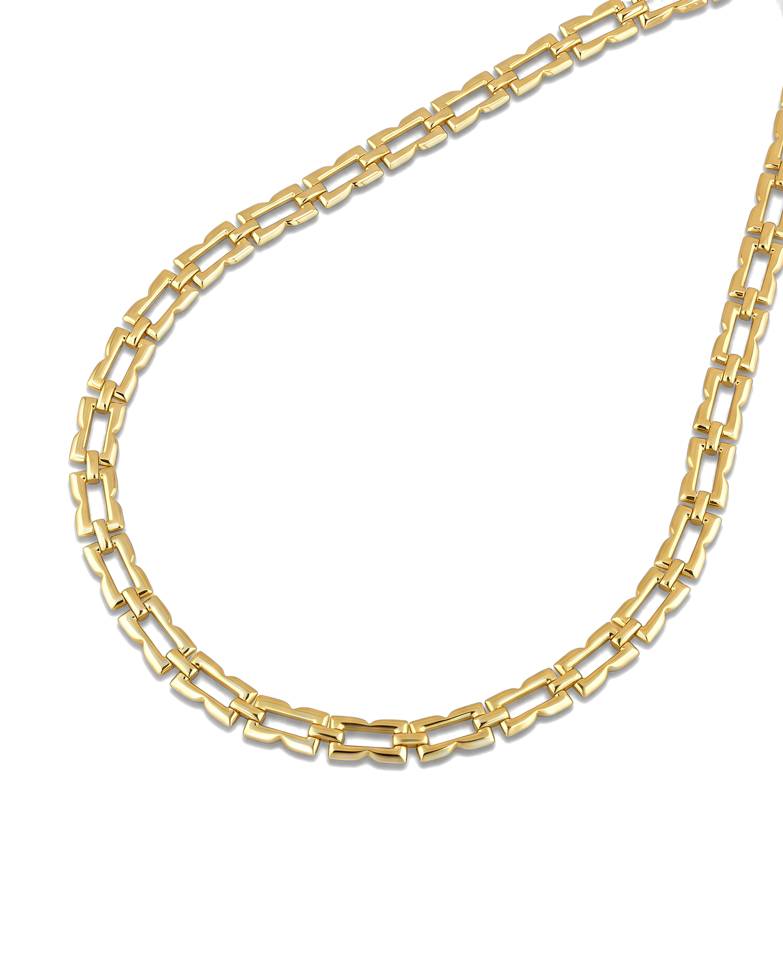 Lavana Signature gold logo motif link necklace with polished finish 2