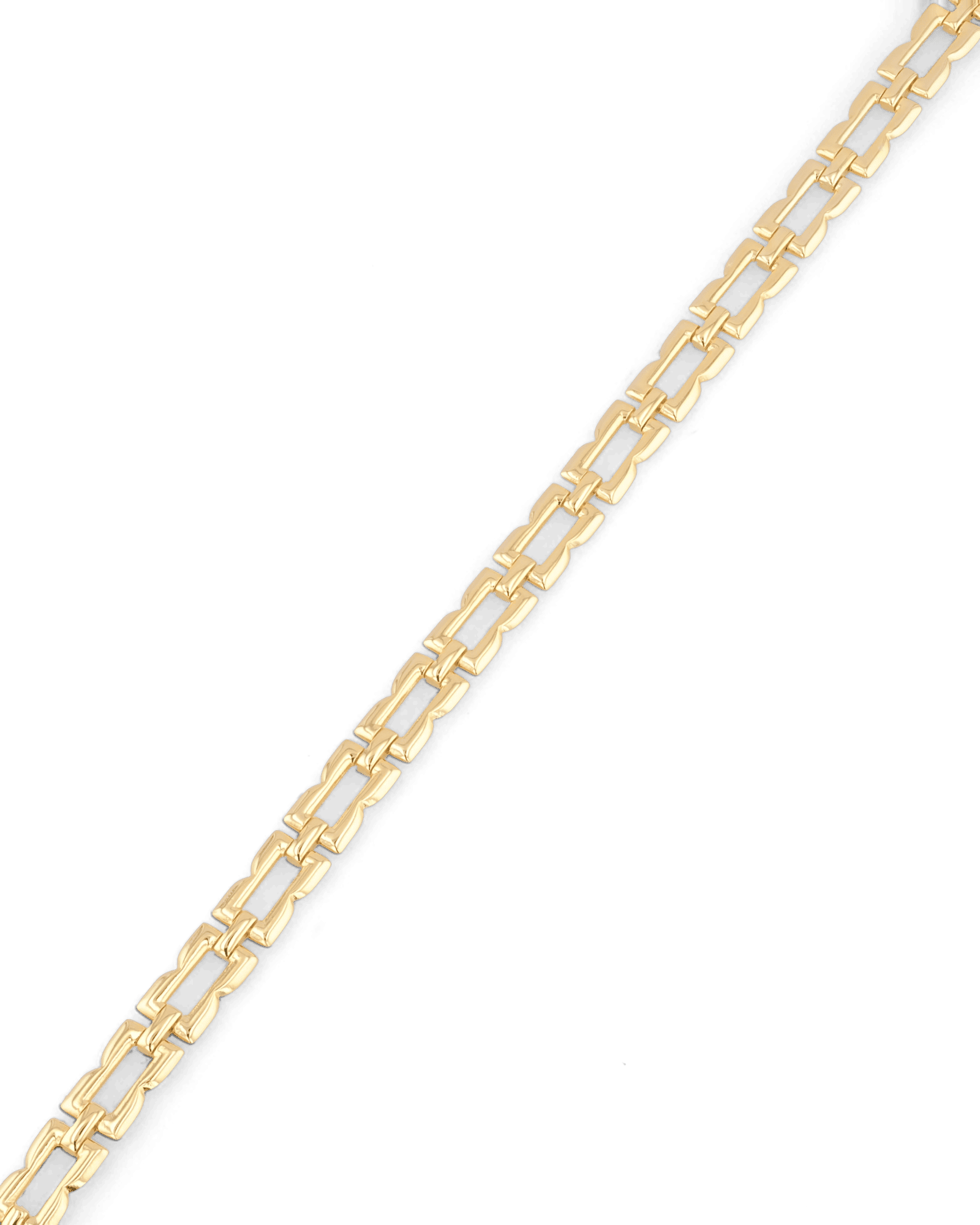 Lavana Signature gold logo motif link necklace with polished finish