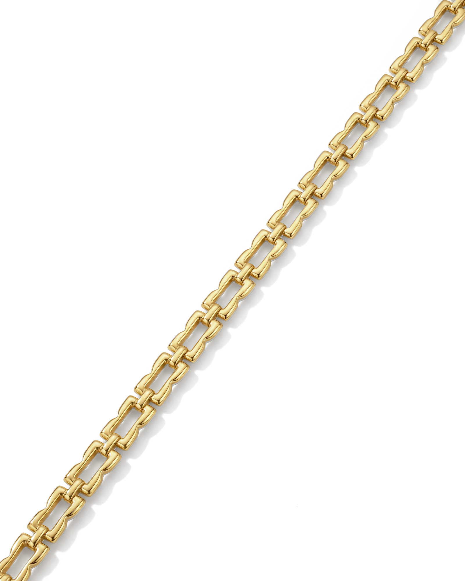 Lavana Signature gold logo motif link necklace with polished finish 3