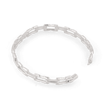 Lavana Signature silver bangle, with sculpted logo motif links
