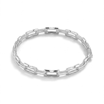 Lavana Signature silver bangle with sculpted logo motif links 2