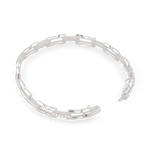 Lavana Signature silver diamond bangle, with logo motif links and lab grown diamonds