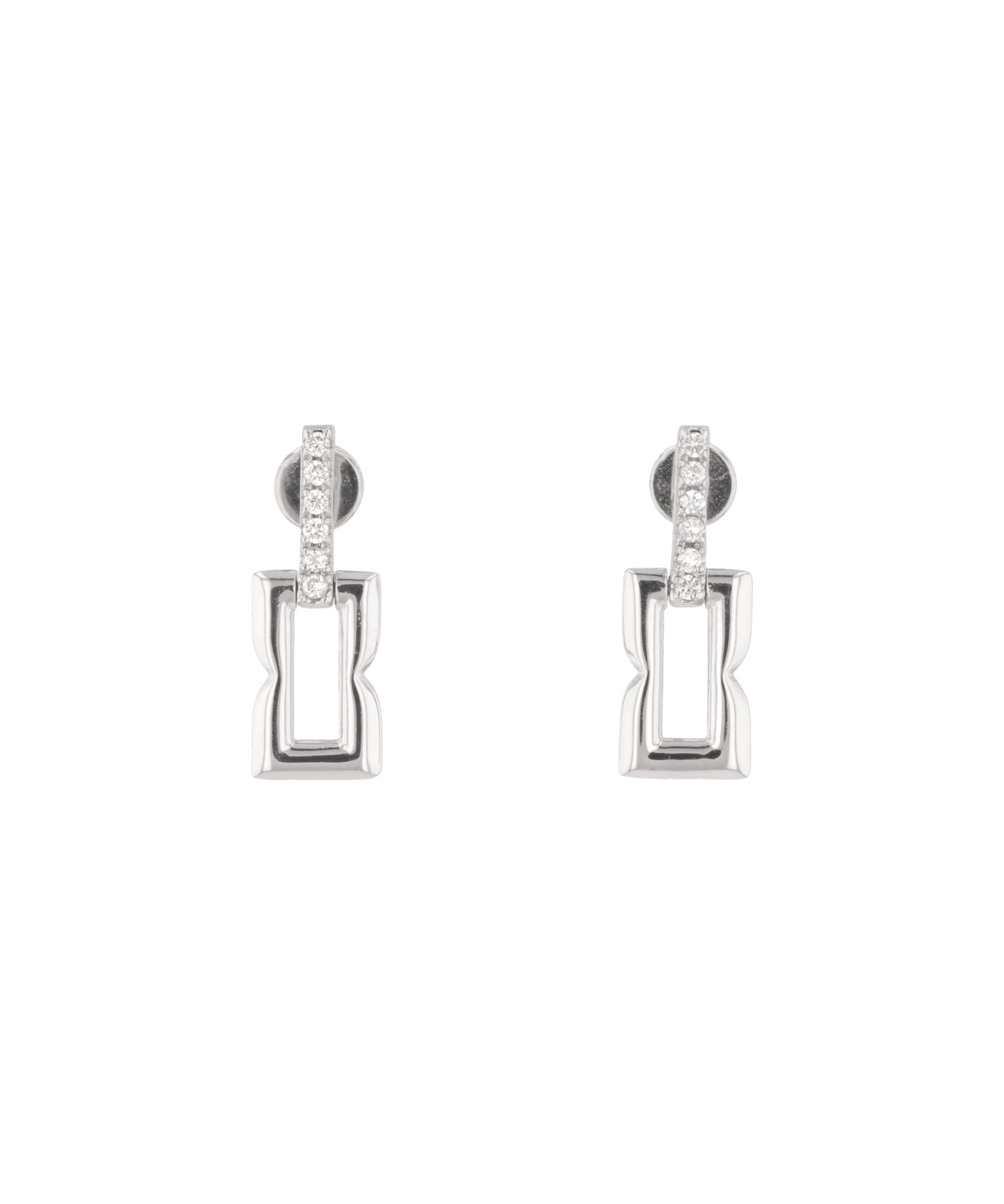 Lavana Signature silver link drop stud earrings by Lavana with lab grown diamonds