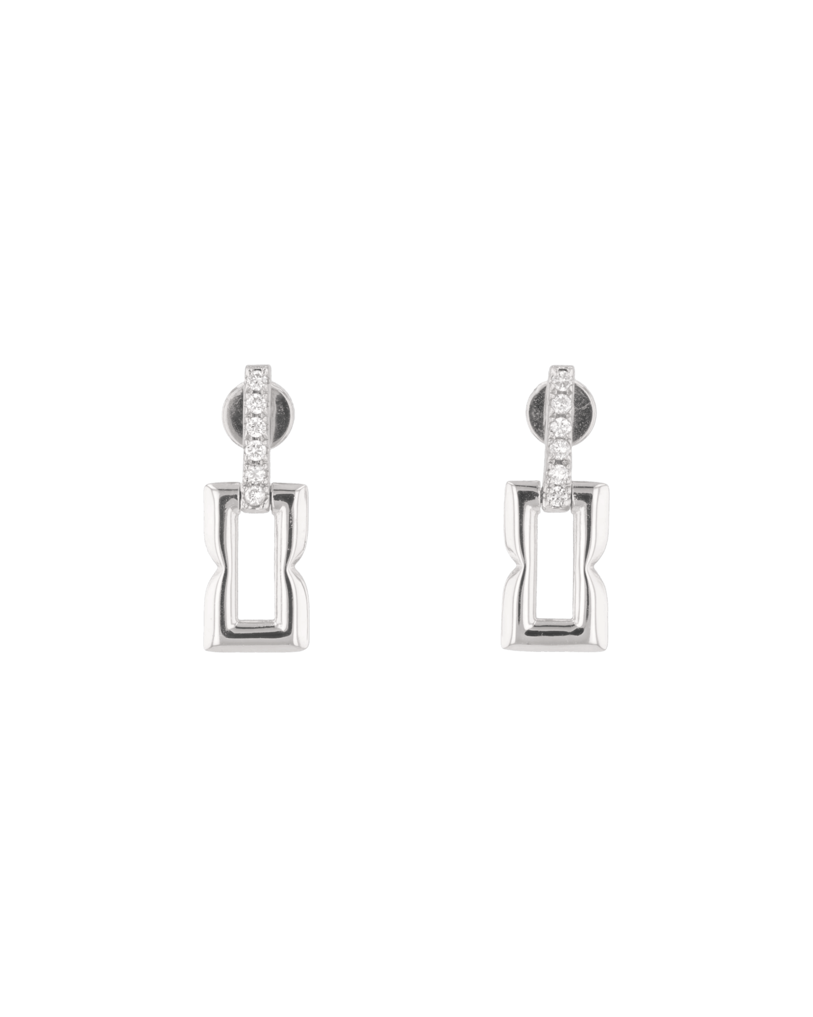 Lavana Signature silver link drop stud earrings by Lavana with lab grown diamonds