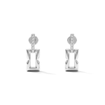 Lavana Signature silver link drop stud earrings with lab grown diamonds 1