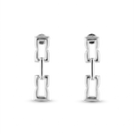 Lavana Signature silver link long drop earrings 1