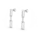 Lavana Signature silver link long drop earrings 2