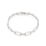 Lavana Signature silver logo motif link bracelet with polished finish