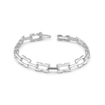 Lavana Signature silver logo motif link bracelet with polished finish 1