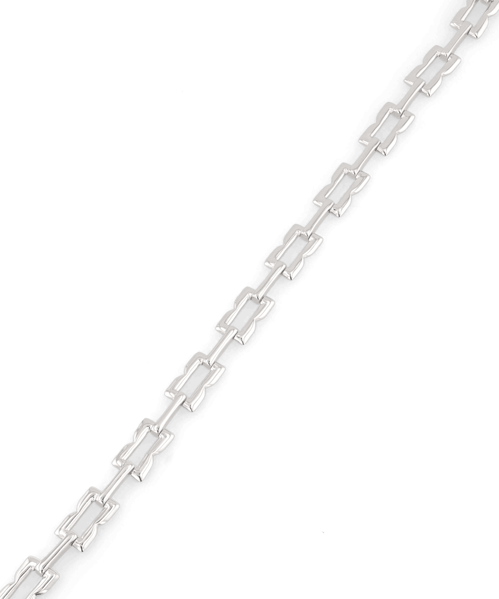 Lavana Signature silver logo motif link bracelet with polished finish