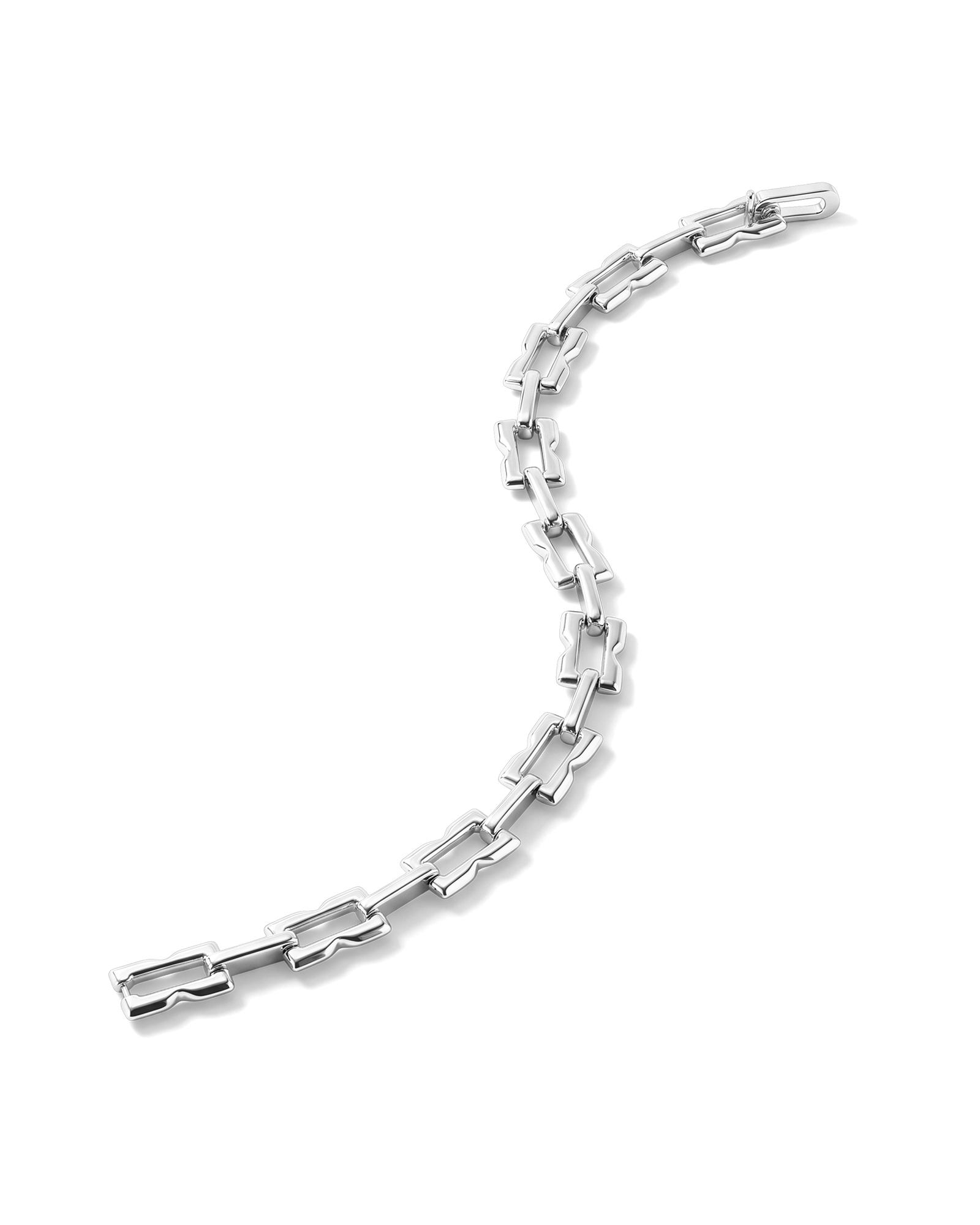 Lavana Signature silver logo motif link bracelet with polished finish 2