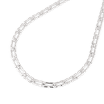Lavana Signature silver logo motif link necklace with polished finish