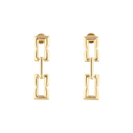 Lavana signature gold link long drop earrings