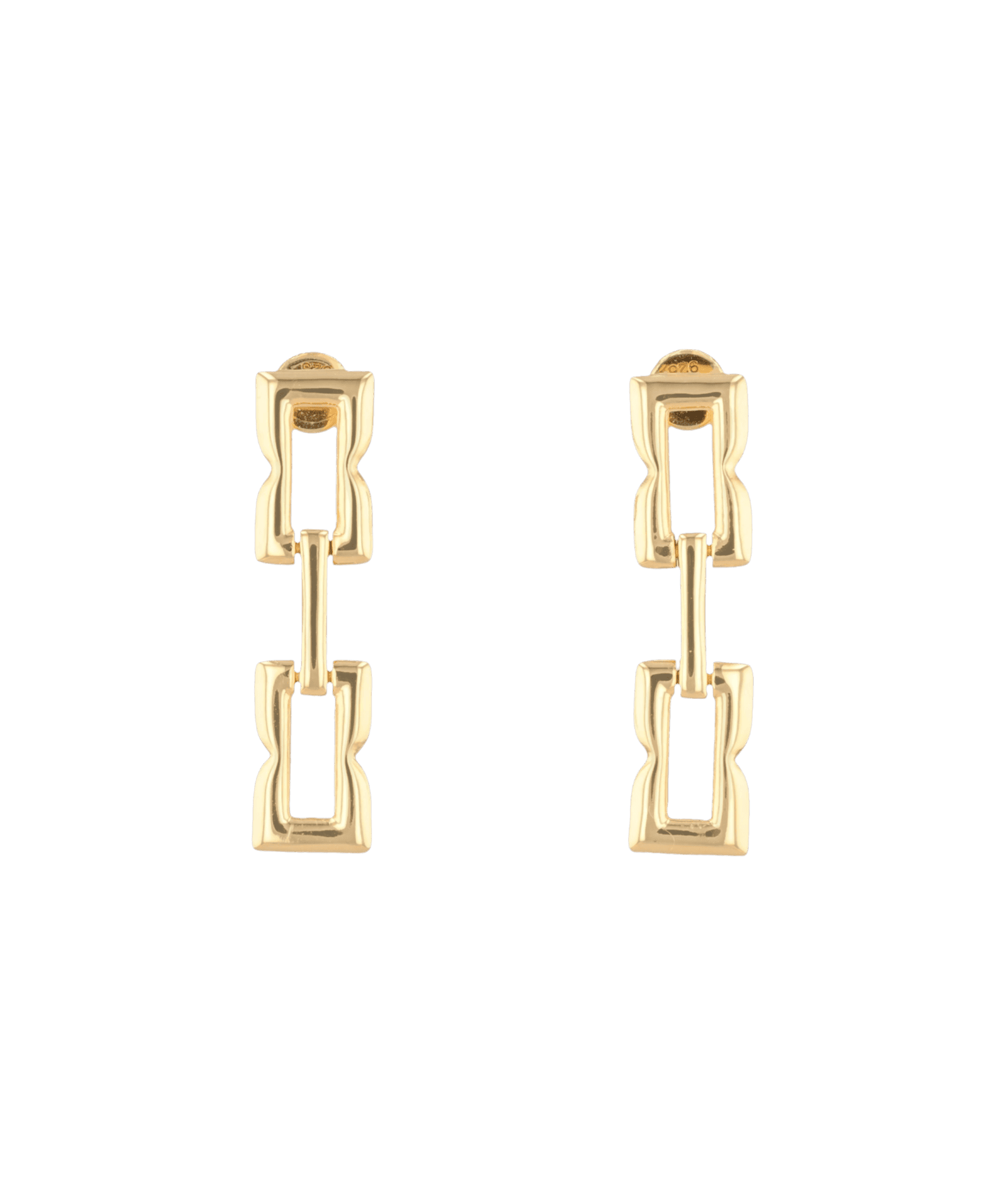 Lavana signature gold link long drop earrings