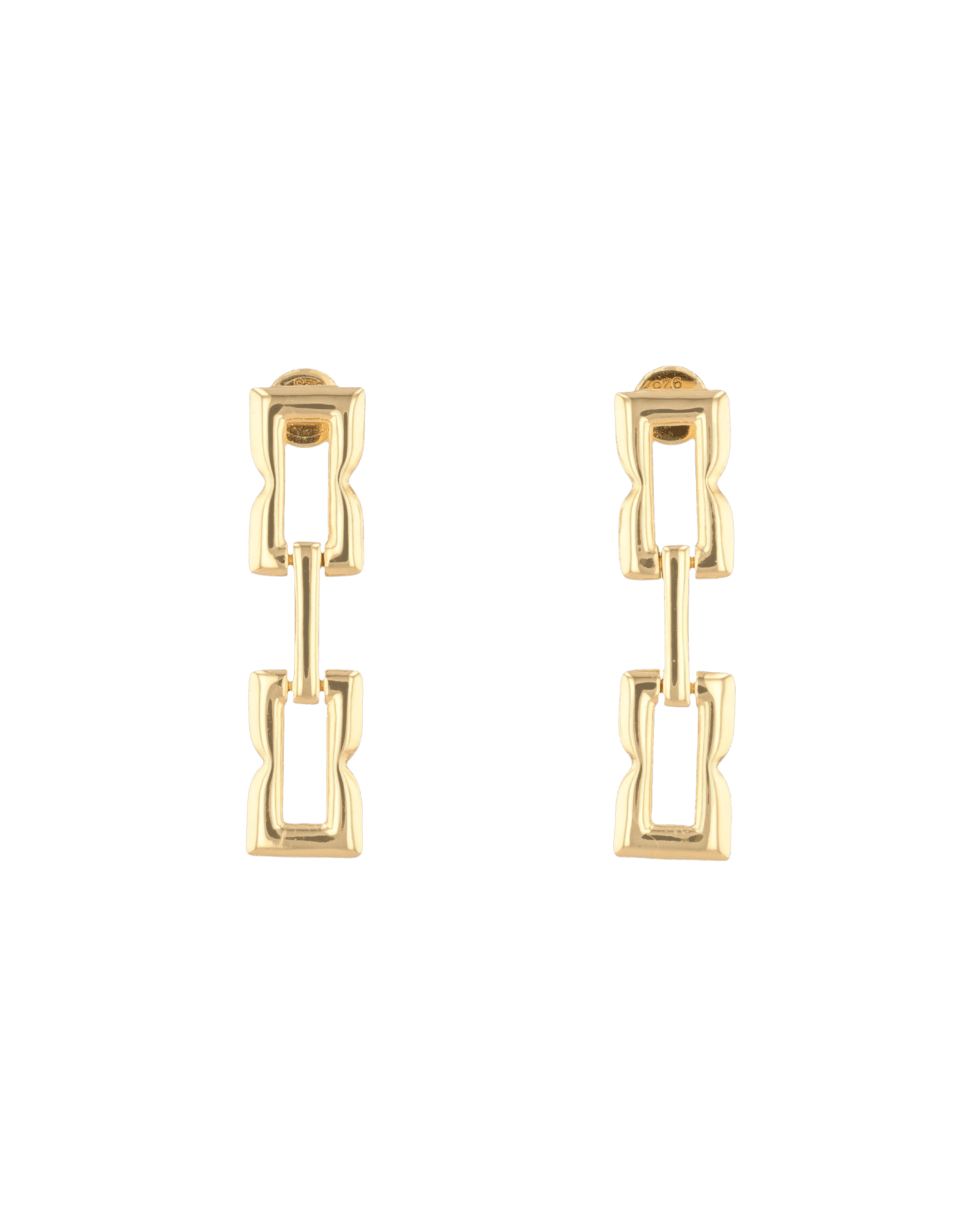Lavana signature gold link long drop earrings