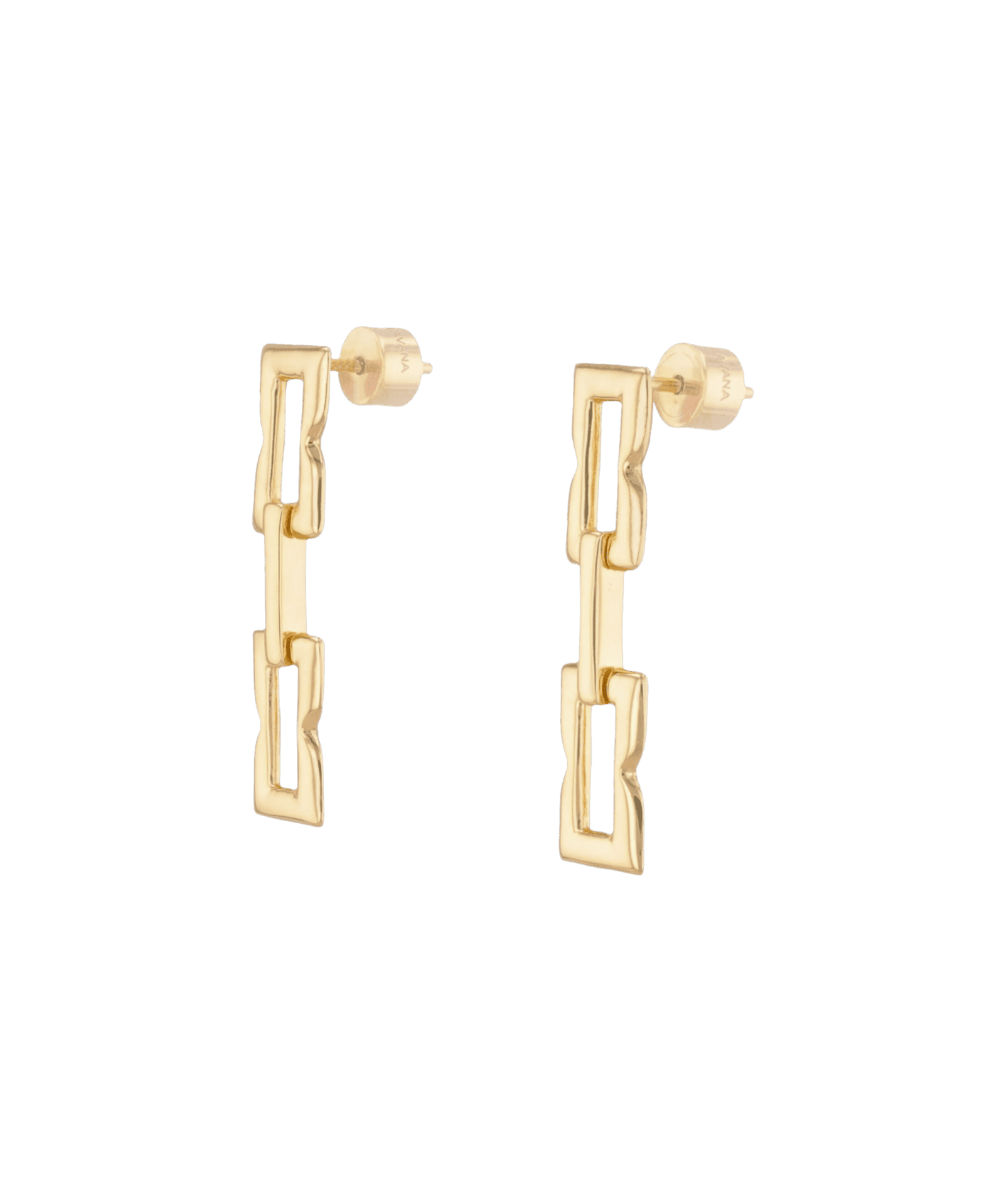 Lavana signature gold link long drop earrings