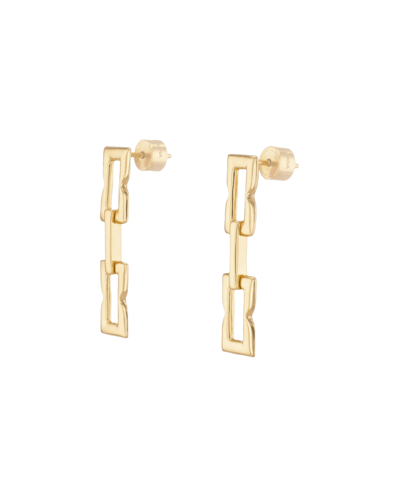 Lavana signature gold link long drop earrings